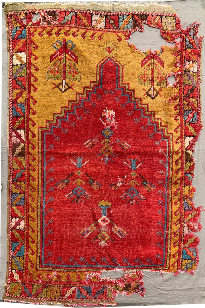 Anatolian Konya Prayer Fragment Carpet